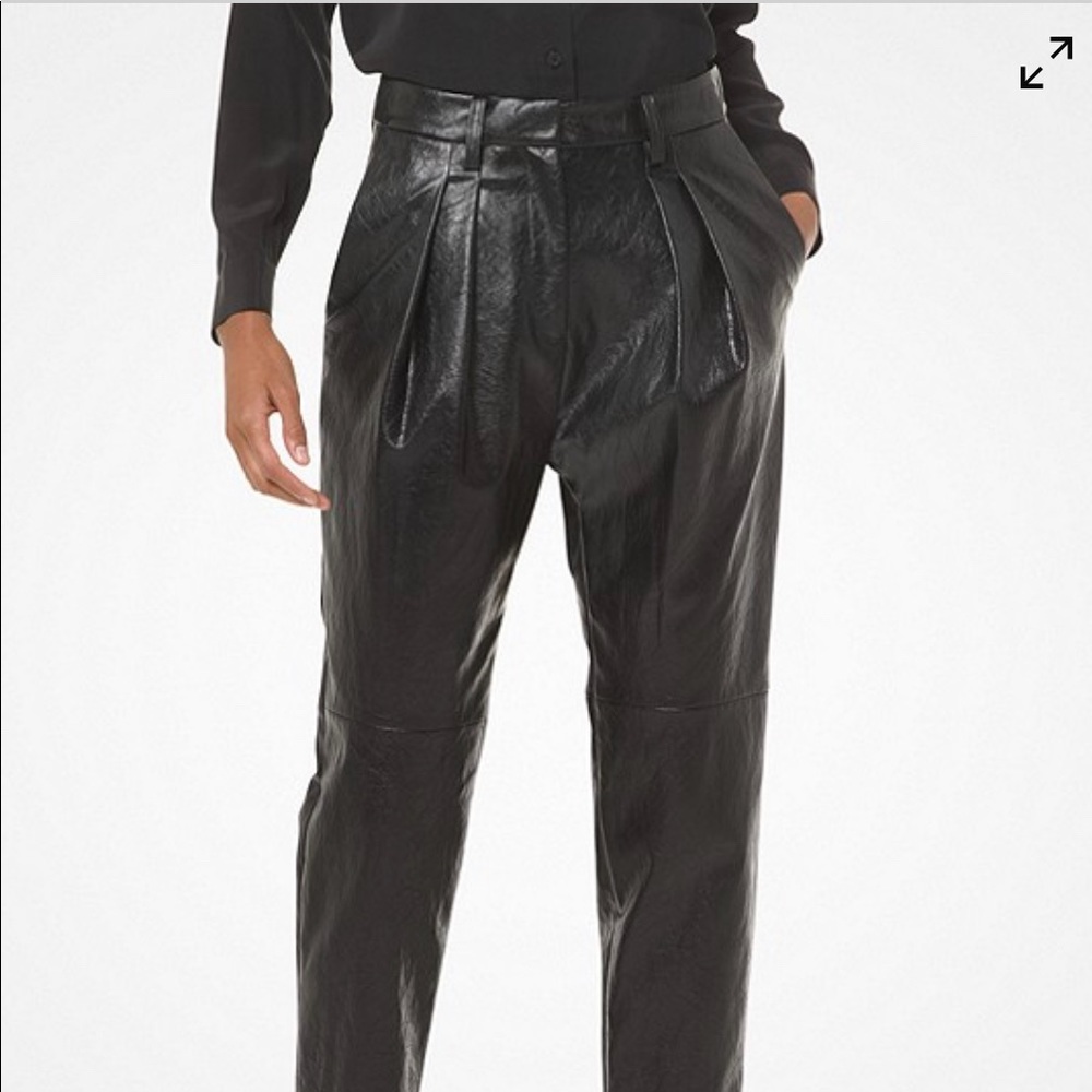 Faux Leather pleated pants